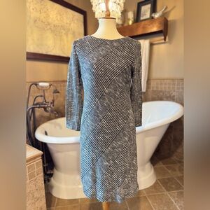 Sandra Darren Black and White Striped Dress size 12